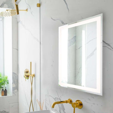 Remy Rectangular Frameless Anti-Fog Aluminum Front-lit Tri-color LED Bathroom Vanity Mirror with Smart Touch Control - JONATHAN Y